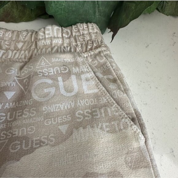 Guess Kids Beige T-Shirt & Shorts Set L (7) Logo Design Cotton & Polyester - Picture 10 of 10